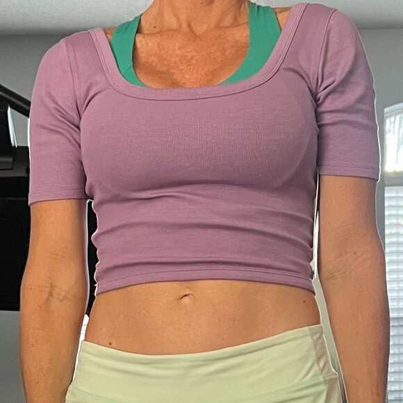 lululemon athletica Tops - Lululemon Ribbed Hold Tight Cropped, Size 6, Purple
